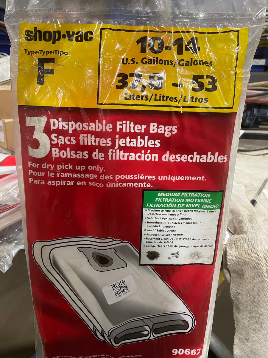 Type LL - Shop-Vac® 4 Gallon* Disposable Filter Bags (3 Pack)