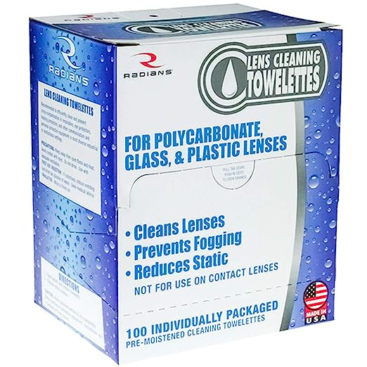 Radians 1LCT100 Foil-Packed Lens Cleaning Towelettes 100 per box - New Surplus