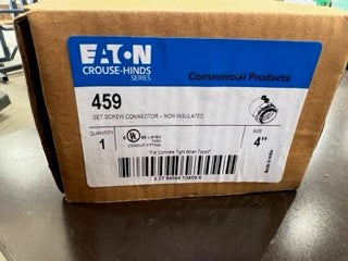 Eaton Crouse-Hinds 459 4in. set screw type connector
