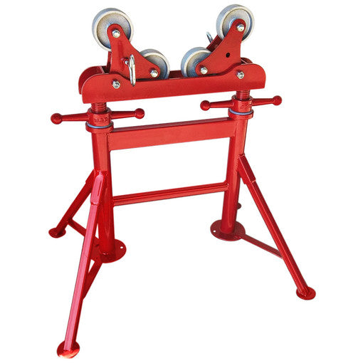 B&B PIPE TOOLS 4375 HEIGHT ADJUSTABLE UNDER LOAD ROLLER  with STEEL WHEELS Reconditioned