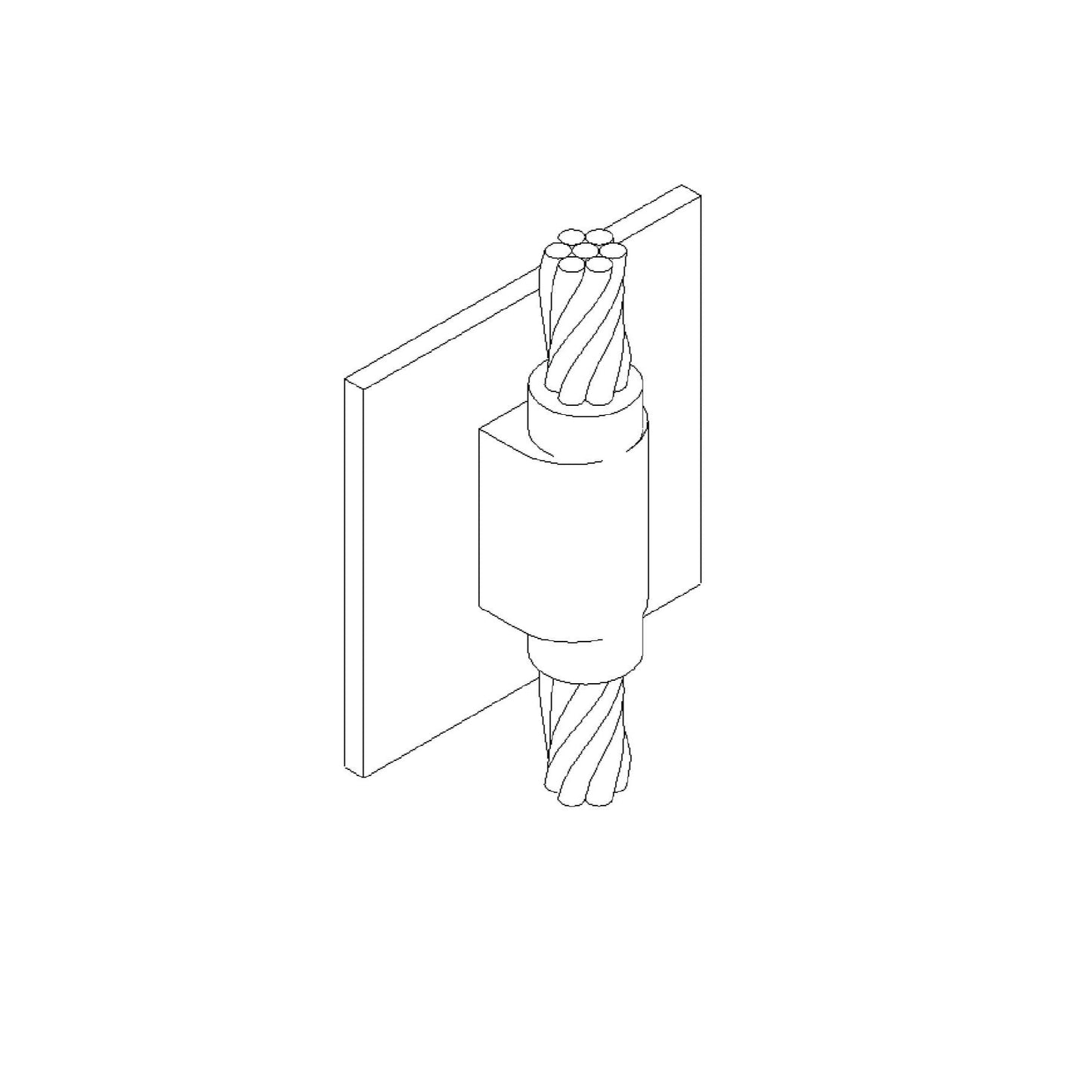 Burndy B-1223 Vertical Through Cable to Vertical Steel Surface Mold  -  New Surplus