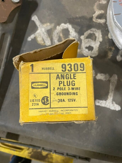 Hubbell 9309 Angle Plug 2 Pole 3 Way - New Surplus