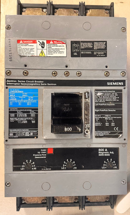 Siemens LMXD63B800 Sentron Series Circuit Breaker - Tested