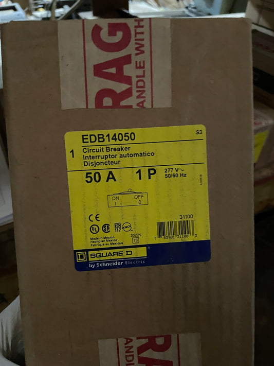 Schneider Electric EDB14050 Square D Circuit Breaker 50A 1P - New Surplus