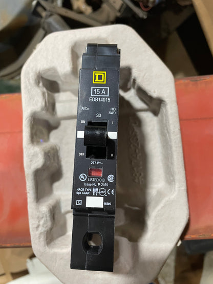 Schneider Electric EDB14015 Square D Circuit Breaker 15A 1P - New Surplus