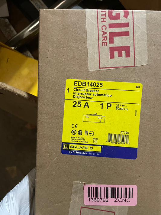 Schneider Electric EDB14025 Square D Circuit Breaker 25A 1P - New Surplus