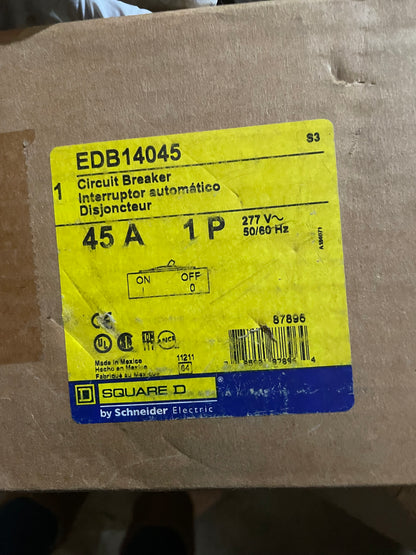 Schneider Electric EDB14045 Square D Circuit Breaker 45A 1P - New Surplus