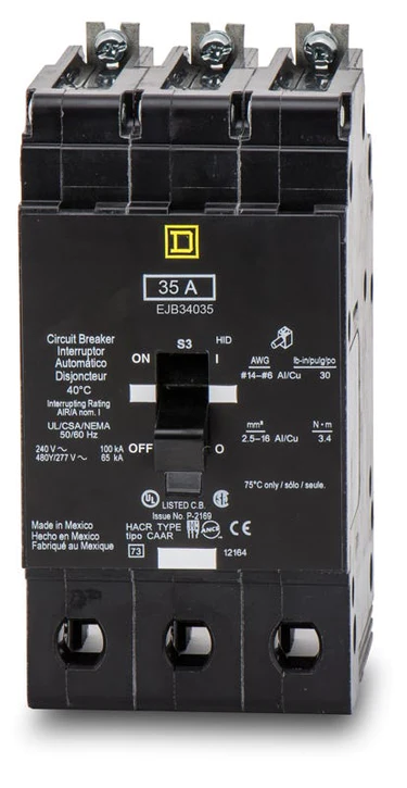 Schneider Electric EJB34035 Square D Circuit Breaker 35A 3P - New Surplus