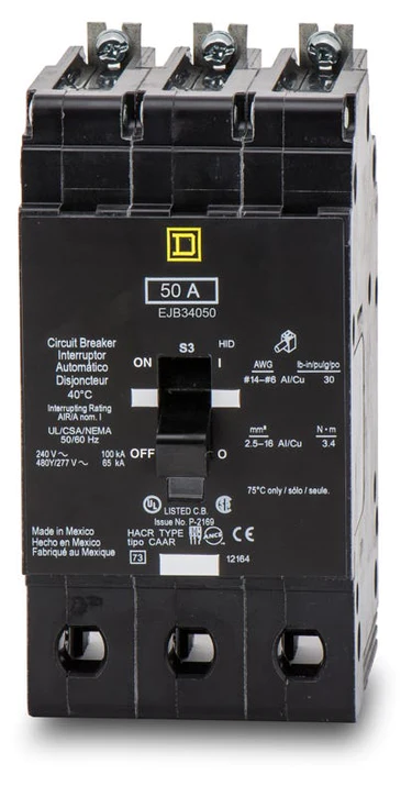 Schneider Electric EJB34050-Square D Circuit Breaker 50A 3P - New Surplus