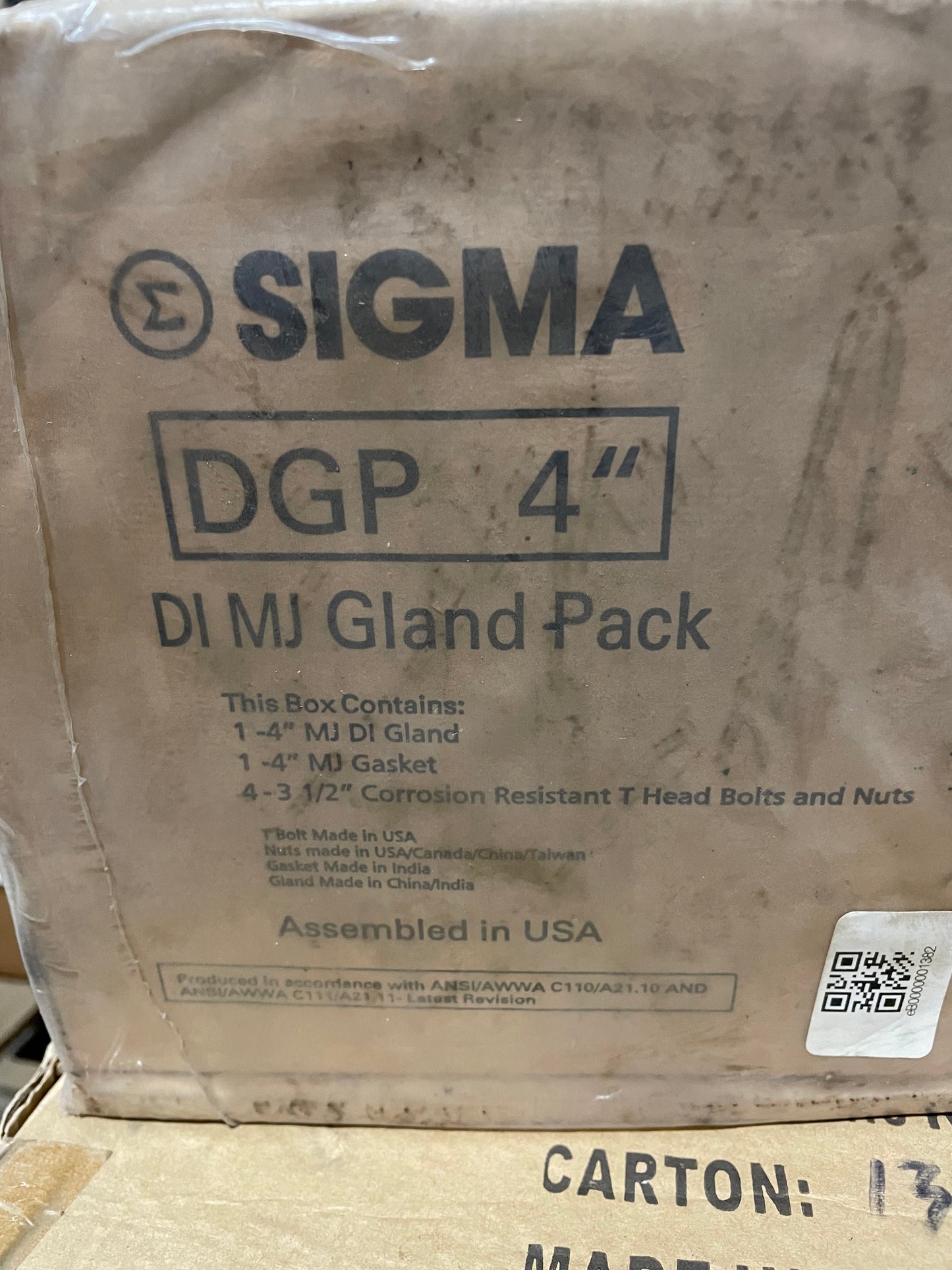 Sigma DGP4 4 inch DI MJ Gland Pack - New Surplus