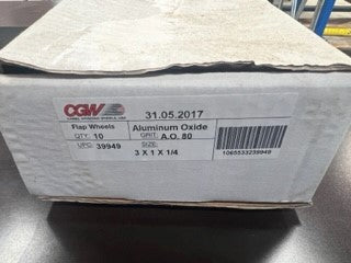 CGW 39949 3x1x1/4 ALUMINUM OXIDE FLAP WHEELS - New Surplus