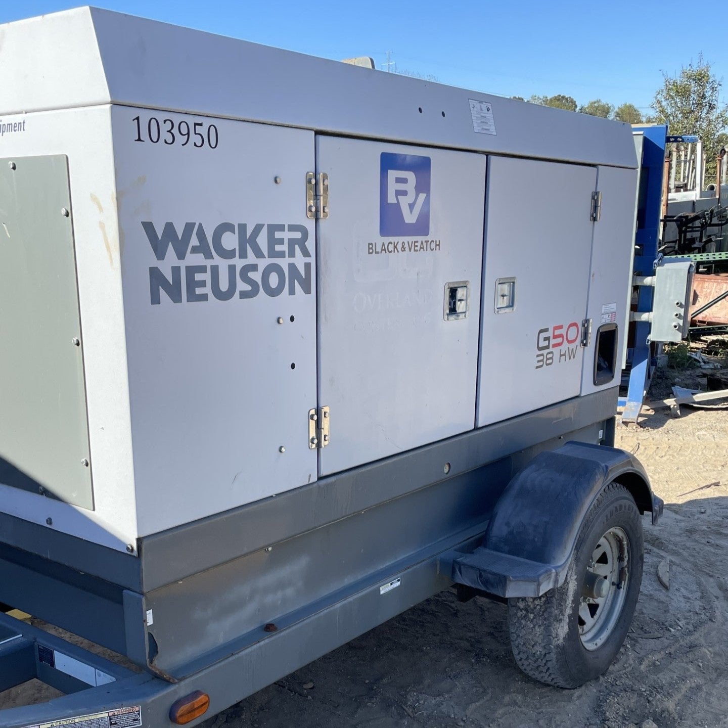 WACKER NEUSON G50 MOBILE GENERATOR 38KW with Trailer  -  Used with Function Test