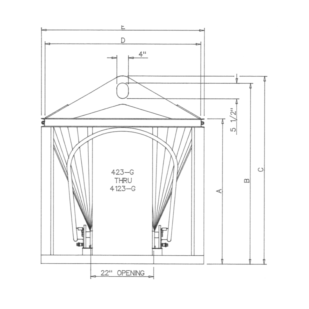 Gar-Bro 433G Concrete Bucket with 1 Cubic Yard Capacity - Reconditioned