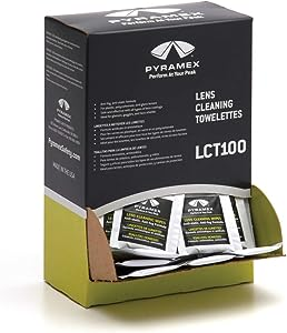 Pyramex LCT100 Safety Individually Packaged Lens Cleaning Towelettes