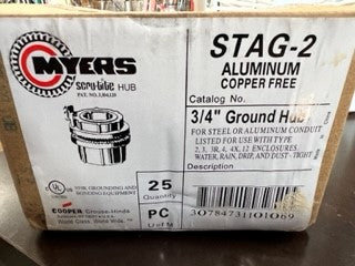 Eaton Crouse Hinds Myers Stag-2 Aluminum Copper Free Ground Hub 3/4 inch - New Surplus