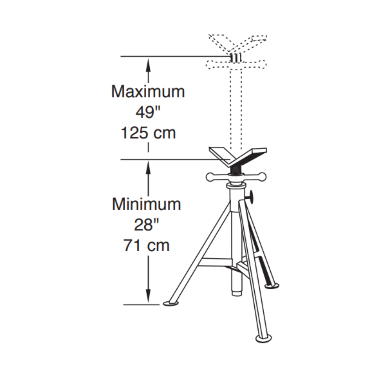 Sumner 780375 ST-801 Heavy Duty Hi-Jack V-Head Pipe Stand