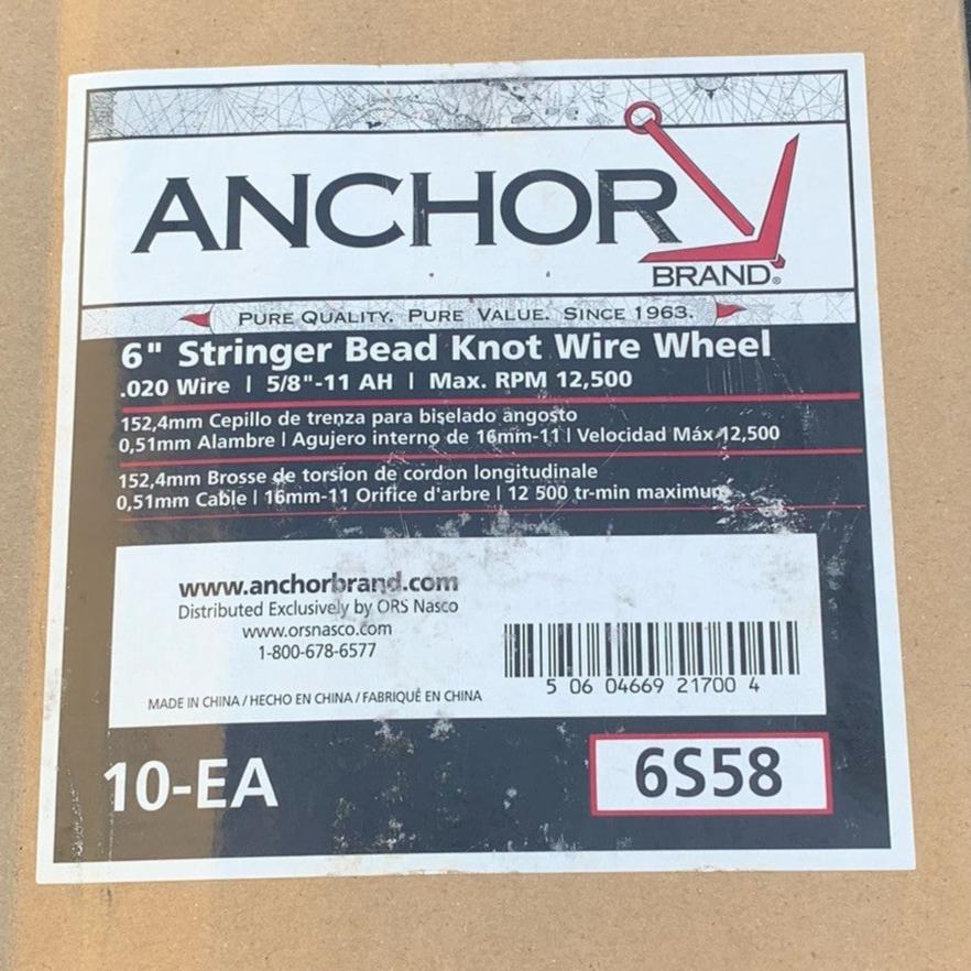 Anchor Brand 6S58 Stringer Bead Knot Wire Wheel - New Surplus