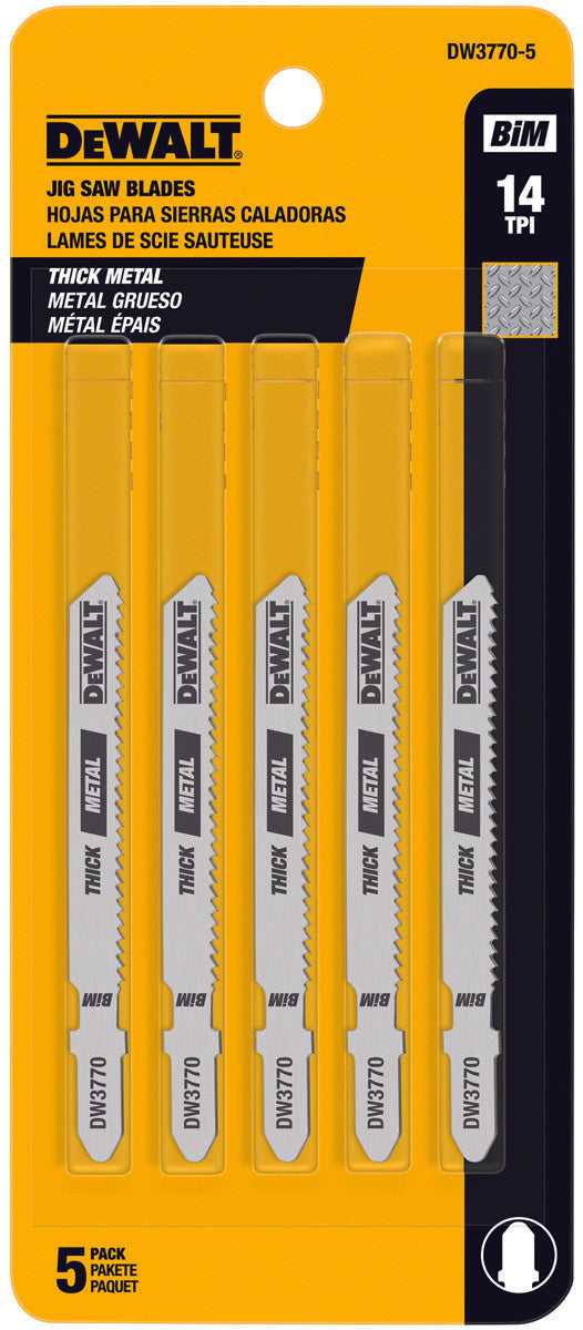 Dewalt DW3770-5 T Shank Metal Cutting Jig Saw Blades