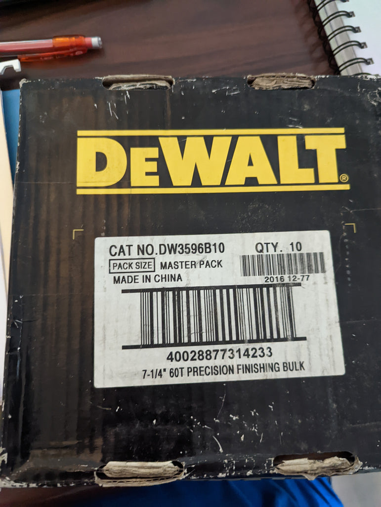 Dewalt DW3599B10 7 1 4 60T Bulk 10 Pack Precision Framing Saw Blade New Surplus