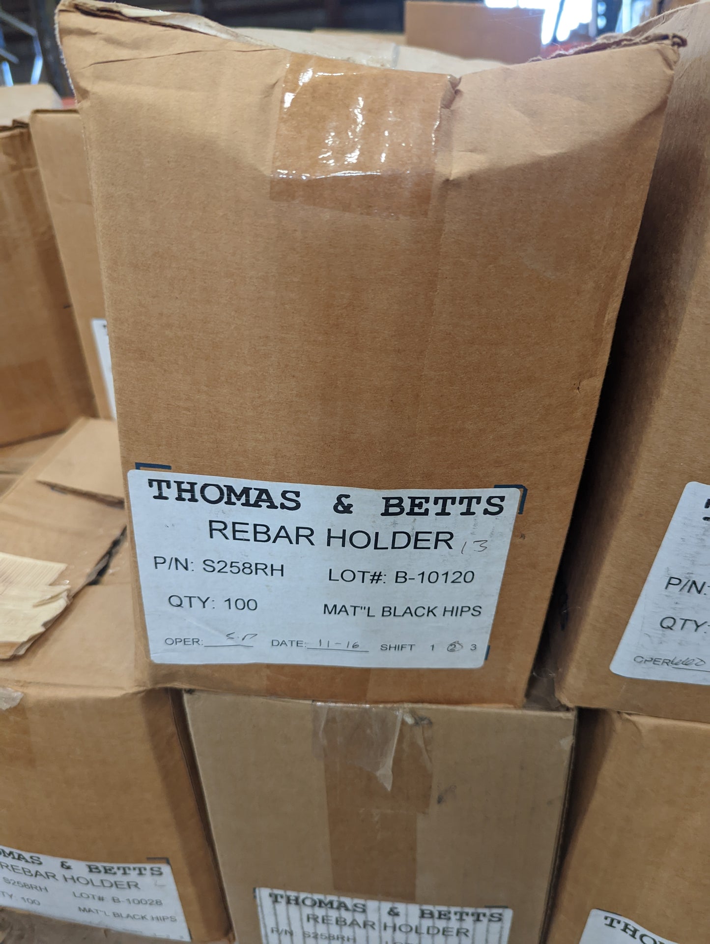 Thomas & Betts S258RH Rebar Holder, Box of 100  -  New Surplus